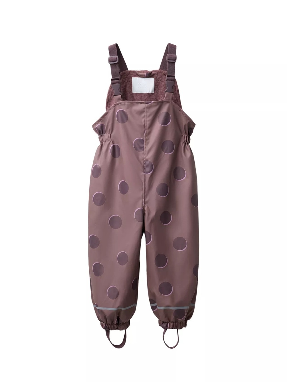 Zara Mauve Polka Dot Waterproof Overalls Muddy Buddy Snow Pants